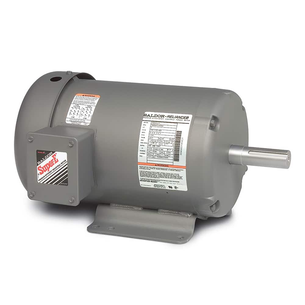 Baldor Reliance - Industrial Electric AC/DC Motors; Motor Type: Three Phase ; Type of Enclosure: TEFC ; Horsepower: 3 ; Thermal Protection Rating: None ; Name Plate RPMs: 1800 ; Voltage: 208-230/460 - Exact Industrial Supply