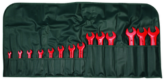 Insulated Open End Inch Wrench 14 Piece Set Includes: 5/16" - 1-1/8" In Canvas Pouch - A1 Tooling
