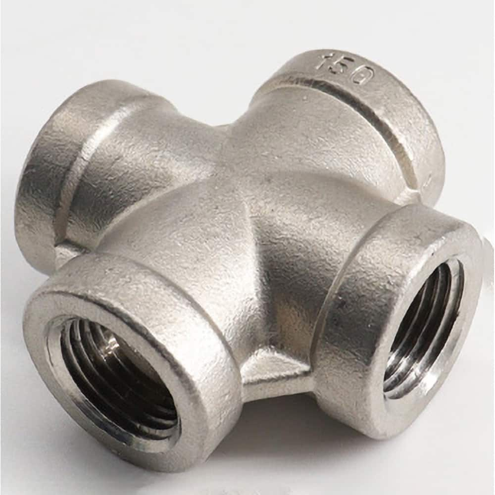 Guardian Worldwide - Stainless Steel Pipe Fittings; Type: Cross ; Fitting Size: 1-1/4 ; End Connections: FNPT x FNPT x FNPT x FNPT ; Material Grade: 316 ; Pressure Rating (psi): 150 - Exact Industrial Supply