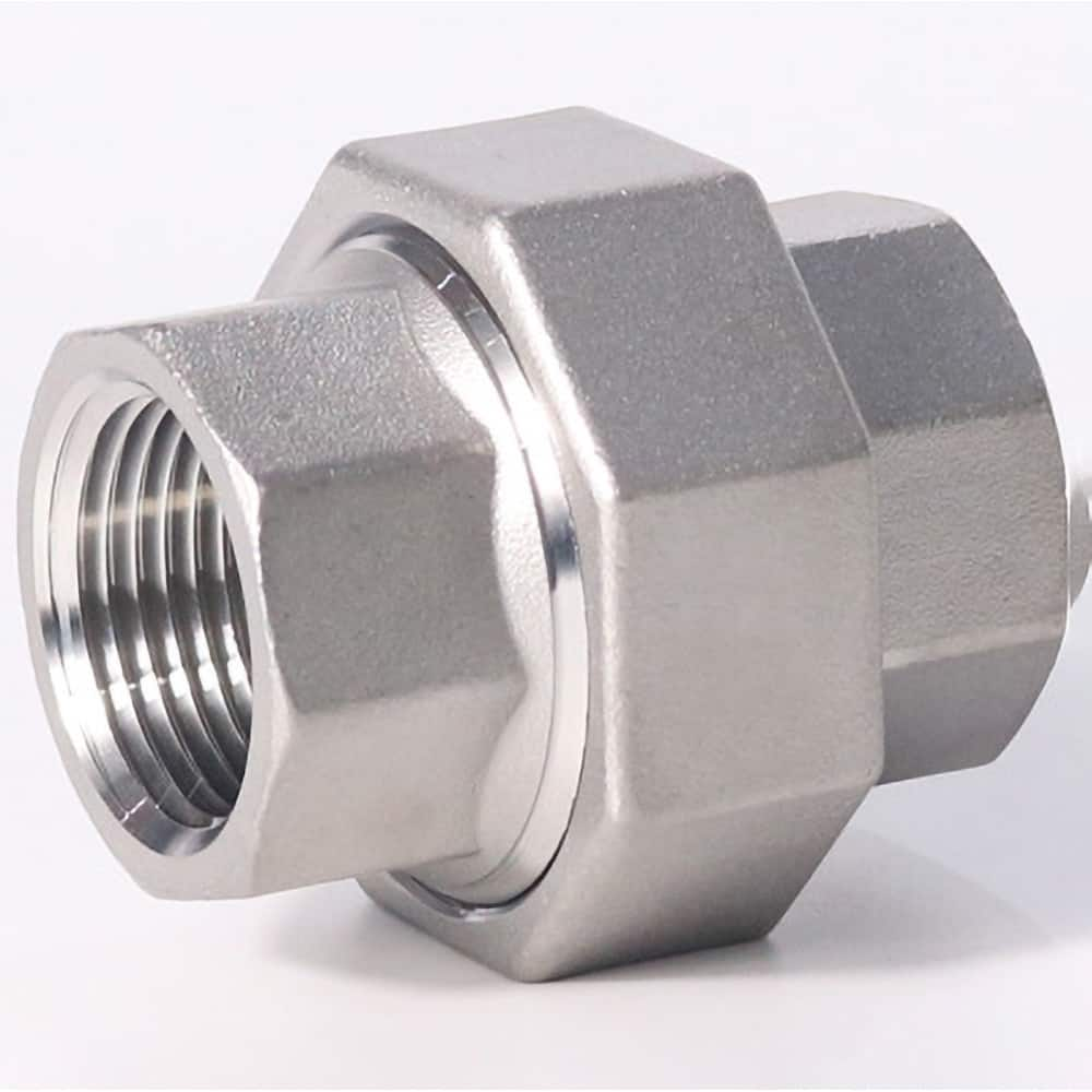 Guardian Worldwide - Stainless Steel Pipe Fittings; Type: Union ; Fitting Size: 2 ; End Connections: FNPT x FNPT ; Material Grade: 304 ; Pressure Rating (psi): 150 ; Length (Inch): 2.55 - Exact Industrial Supply