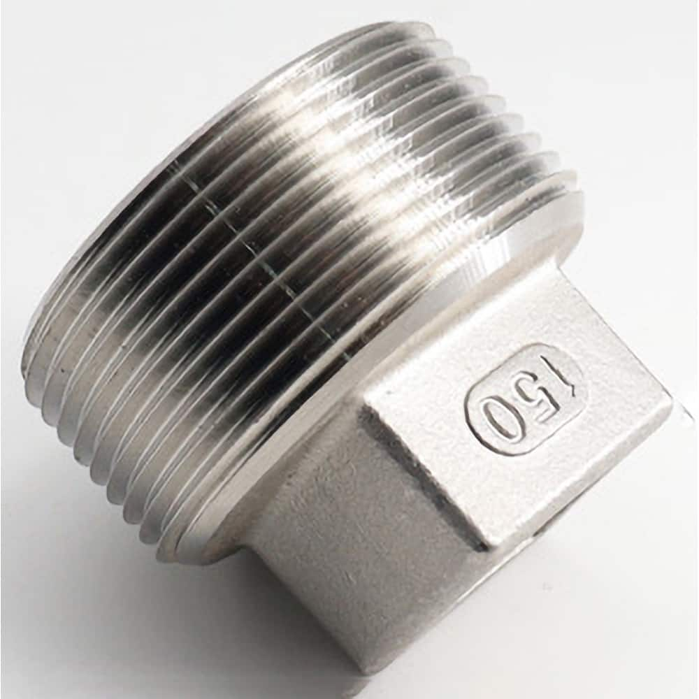 Guardian Worldwide - Stainless Steel Pipe Fittings; Type: Square Head Plug ; Fitting Size: 4 ; End Connections: MNPT ; Material Grade: 304 ; Pressure Rating (psi): 150 ; Length (Inch): 2.36