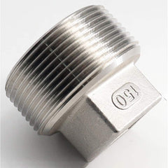 Guardian Worldwide - Stainless Steel Pipe Fittings; Type: Square Head Plug ; Fitting Size: 3 ; End Connections: MNPT ; Material Grade: 304 ; Pressure Rating (psi): 150 ; Length (Inch): 2.16 - Exact Industrial Supply