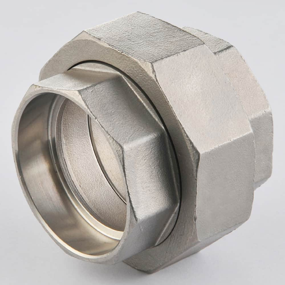 Guardian Worldwide - Stainless Steel Pipe Fittings; Type: Union ; Fitting Size: 1-1/4 ; End Connections: Socket Weld ; Material Grade: 316 ; Pressure Rating (psi): 150 - Exact Industrial Supply