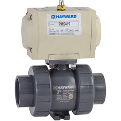 Hayward - Actuated Ball Valves; Actuator Type: Pneumatic Spring Return w/Solenoid ; Pipe Size: 2 (Inch); Material: PVC ; Seal Material: FPM ; Number of Pieces: 2.000 ; End Connections: Socket; Threaded - Exact Industrial Supply