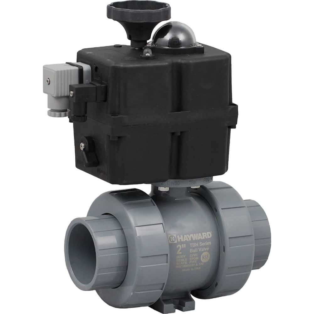 Hayward - Actuated Ball Valves; Actuator Type: Electric ; Pipe Size: 1 (Inch); Material: CPVC ; Seal Material: EPDM ; Number of Pieces: 2.000 ; End Connections: Socket; Threaded - Exact Industrial Supply