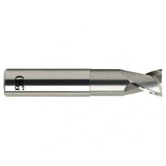 1/4 Dia. x 2-1/2 Overall Length 2-Flute .020 C/R Solid Carbide SE End Mill-Round Shank-Center Cutting-Uncoated - A1 Tooling