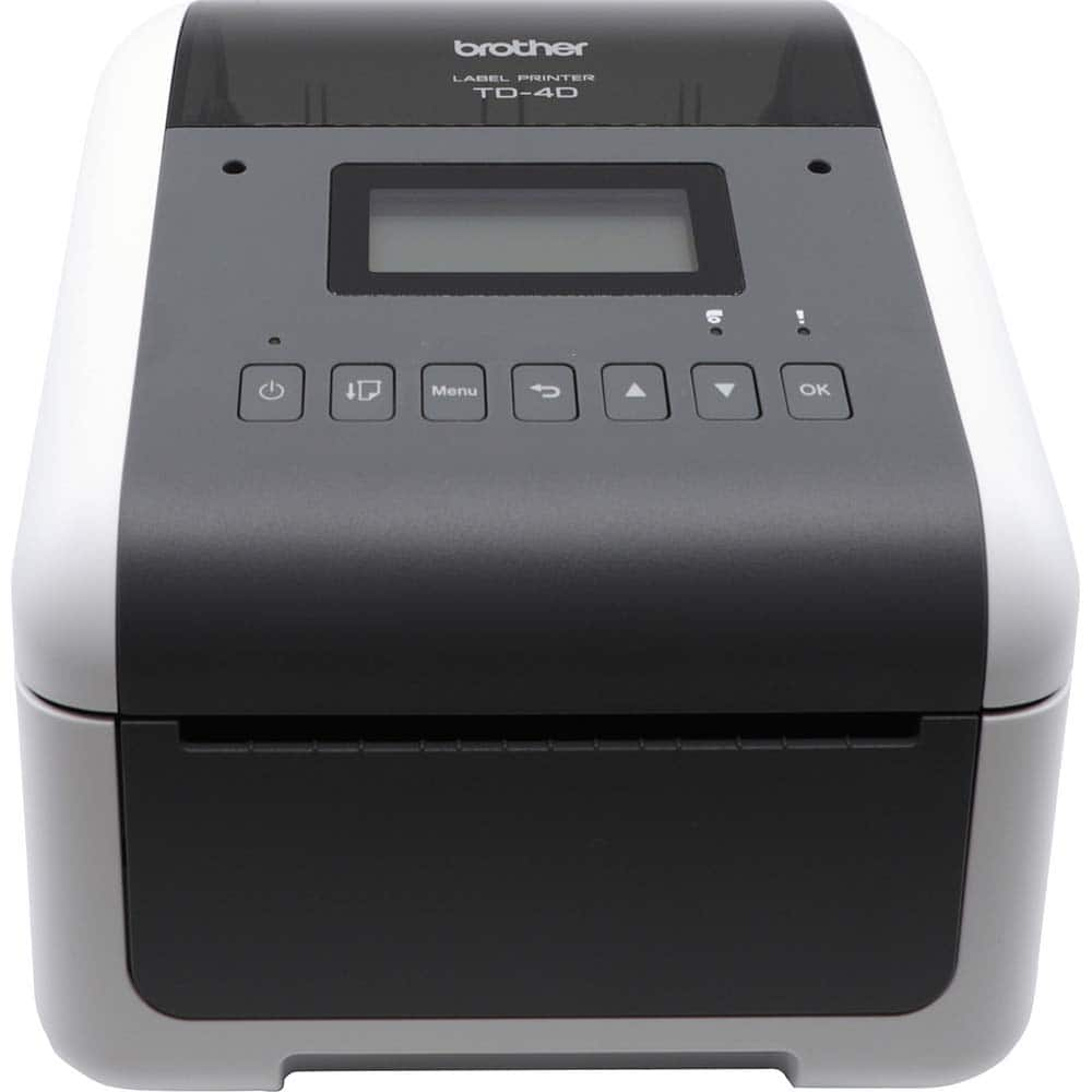 Brother - Electronic Label Makers; Type: Desktop Printer ; Power Source: 24V DC 5A Auto Ranging Power Supply ; Resolution: 300 ; Contents: Printer; USB Cable; AC Adapter; Power Cable; Printed Guides; Software (Brother Solutions Center) ; Contents: Printe - Exact Industrial Supply