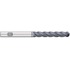 Ball End Mill: 0.625″ Dia, 3″ LOC, 4 Flute, Solid Carbide 6″ OAL, 5/8″ Shank Dia, 38 ° Helix, AlCrO-MAX Coated, Single End