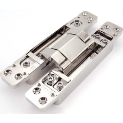 Adjustable Concealed Door Hinge: Zinc Alloy & Stainless Steel, Polished Nickel Finish