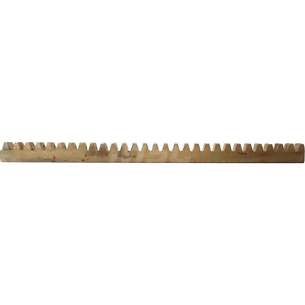 6mm Face Width 1' Long Brass Gear Rack 1 Pitch, 20° Pressure Angle, Square