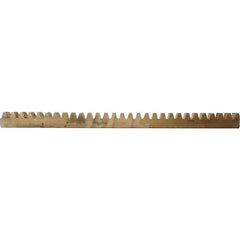 12mm Face Width 4' Long Brass Gear Rack 1 Pitch, 20° Pressure Angle, Square