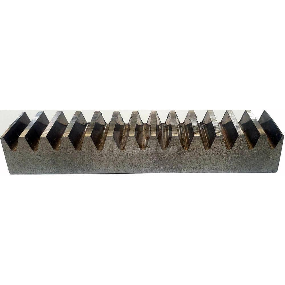 1/4″ Face Width 1' Long 1018/12L14 Steel Gear Rack 48 Pitch, 14.5° Pressure Angle, Square