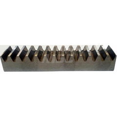 1/4″ Face Width 1' Long 1018/12L14 Steel Gear Rack 72 Pitch, 20° Pressure Angle, Square