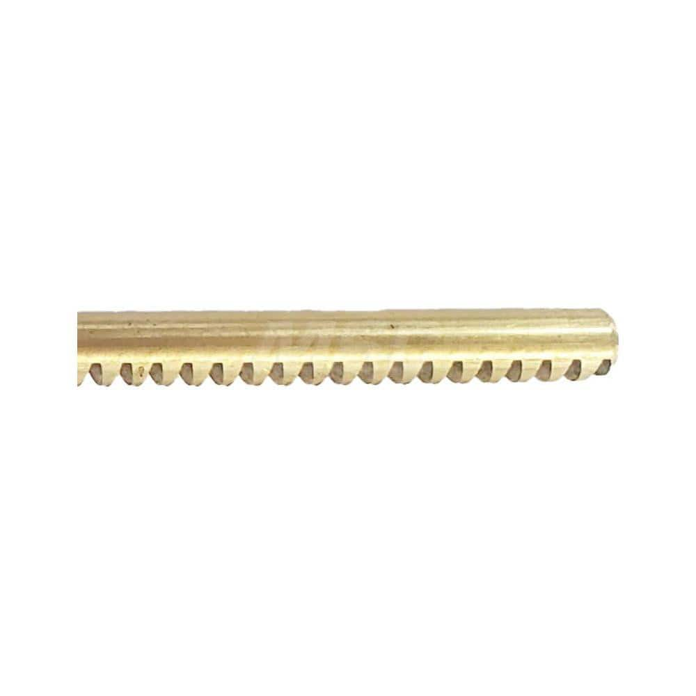 1/8″ Diam 1' Long Brass Gear Rack 72 Pitch, 14.5° Pressure Angle, Round