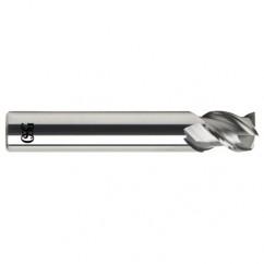 1/4 Dia. x 2-1/2 Overall Length 3-Flute .020 C/R Solid Carbide SE End Mill-Round Shank-Center Cutting-Uncoated - A1 Tooling