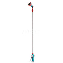 Garden Hose Spray Nozzles; Type: Watering Wand; Style: Front Trigger; Material: Plastic; Metal; Color: Aqua/Red; Thread Size (Inch): 3/4; Description: 8-Pattern Watering Wand; Description: 8-Pattern Watering Wand