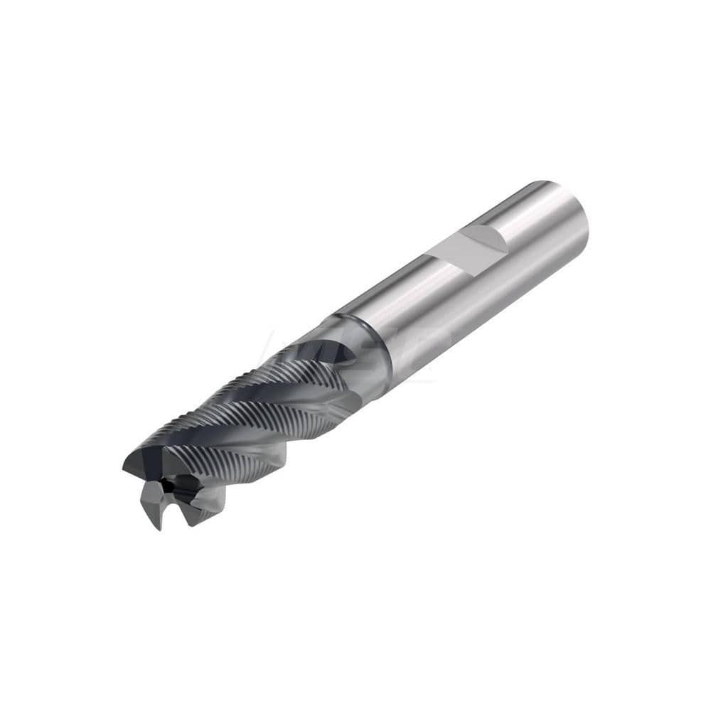 Corner Radius End Mill: 0.9843″ Dia, 4 Flutes, Solid Carbide 40 ° Helix, TAN Coated, Corner Radius End, Series JHP794