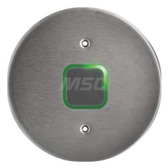 Push Plates; Material: Stainless Steel; Width (Inch): 6; Overall Length (Inch): 6.00; Finish/Coating: Stainless Steel; Shape: Round; Plate Thickness: 0.1875; Touchless: Yes; Material: Stainless Steel; Overall Length: 6.00; Finish: Stainless Steel; Overall