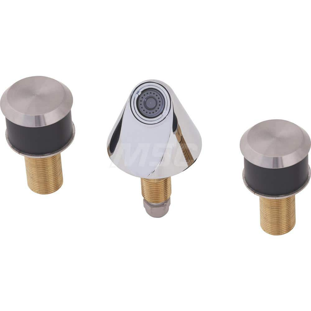 Lavatory Faucets; Type: Ligature Resistant; Spout Type: Cone; Design: One Handle; Handle Type: Push Button; Mounting Centers: 8; Drain Type: None; Finish/Coating: Chrome Plated; Special Item Information: ADA Compliant; 120VAC/9VDC Plug-in Transformer; Van