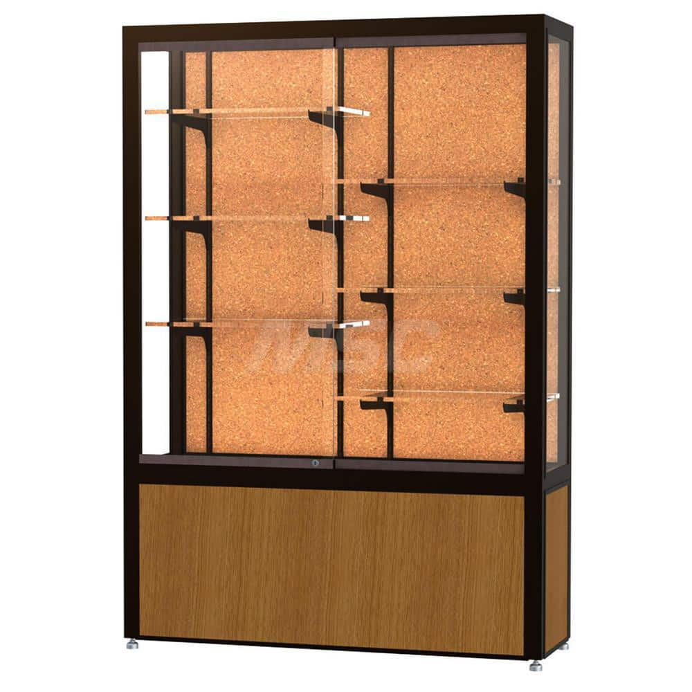 Bookcases; Color: Light Oak; Number of Shelves: 6; Width (Decimal Inch): 48.0000; Depth (Inch): 16; Material: Anodized Aluminum/Vinyl; Material: Anodized Aluminum/Vinyl