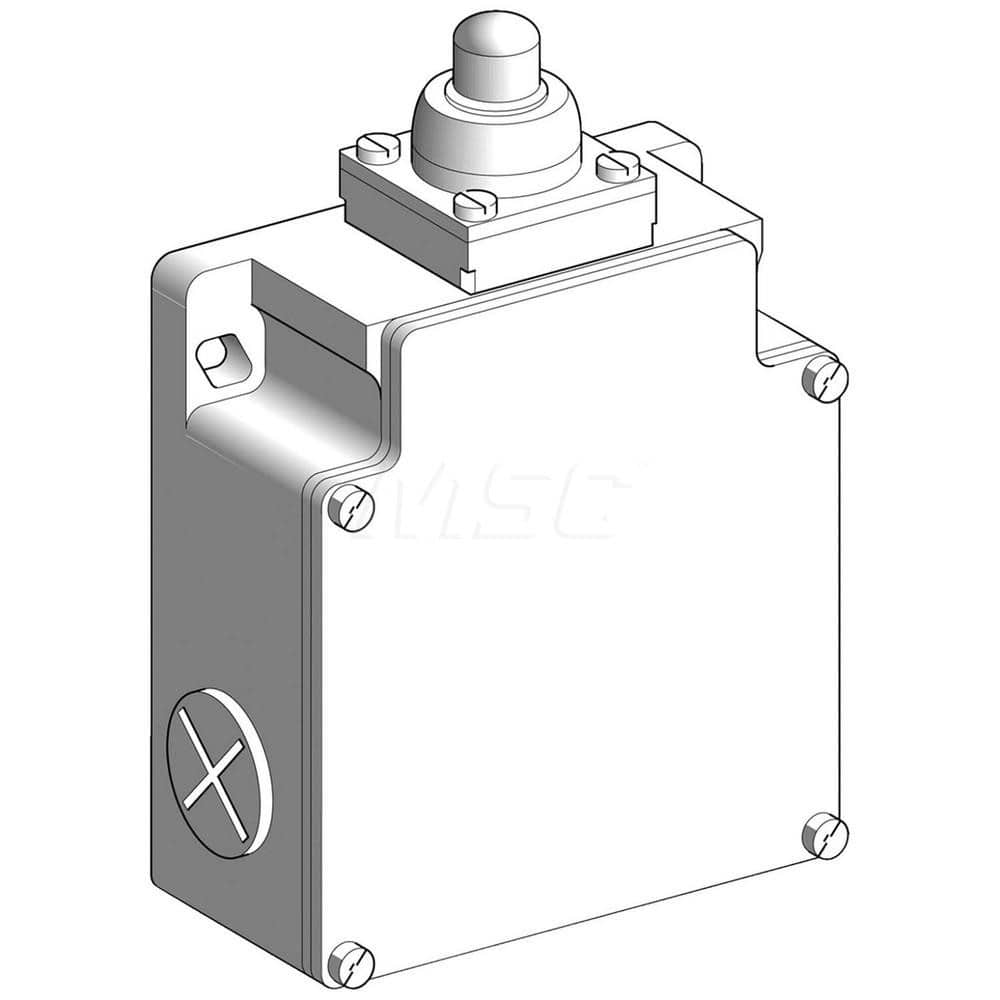 General Purpose Limit Switches; Actuator Type: End Plunger; Voltage: 500 V (IEC); 240.00; 300 V (UL); Actuation Force: 15; Contact Form: NC; Switch Type: Limit; Contact Configuration: 2NO; 2NC; Switch Action: Springs Back (Momentary); Terminal Type: Screw