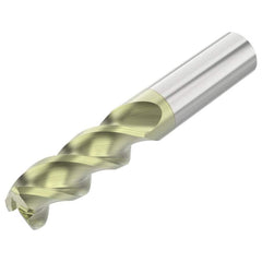 Corner Radius End Mill: 3/4″ Dia, 2-1/4″ LOC, 0.06″ Radius, 3 Flutes, Solid Carbide 5″ OAL, 3/4″ Shank Dia, 45 ° Helix, ANF Coated, Corner Radius End, Centercutting, Series A345R