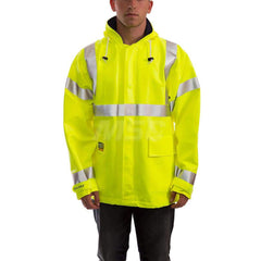 Jackets & Coats; Garment Style: Jacket; Size: 5X-Large; Gender: Men's; Material: Nomex; PVC; Closure Type: Zipper; Snaps; Seam Style: Sealed; Material Weight: 11.3 oz; Features: 2 in Silver Reflective Tape; Waterproof; Arc Flash; Flame Resistant; Hi-Visib