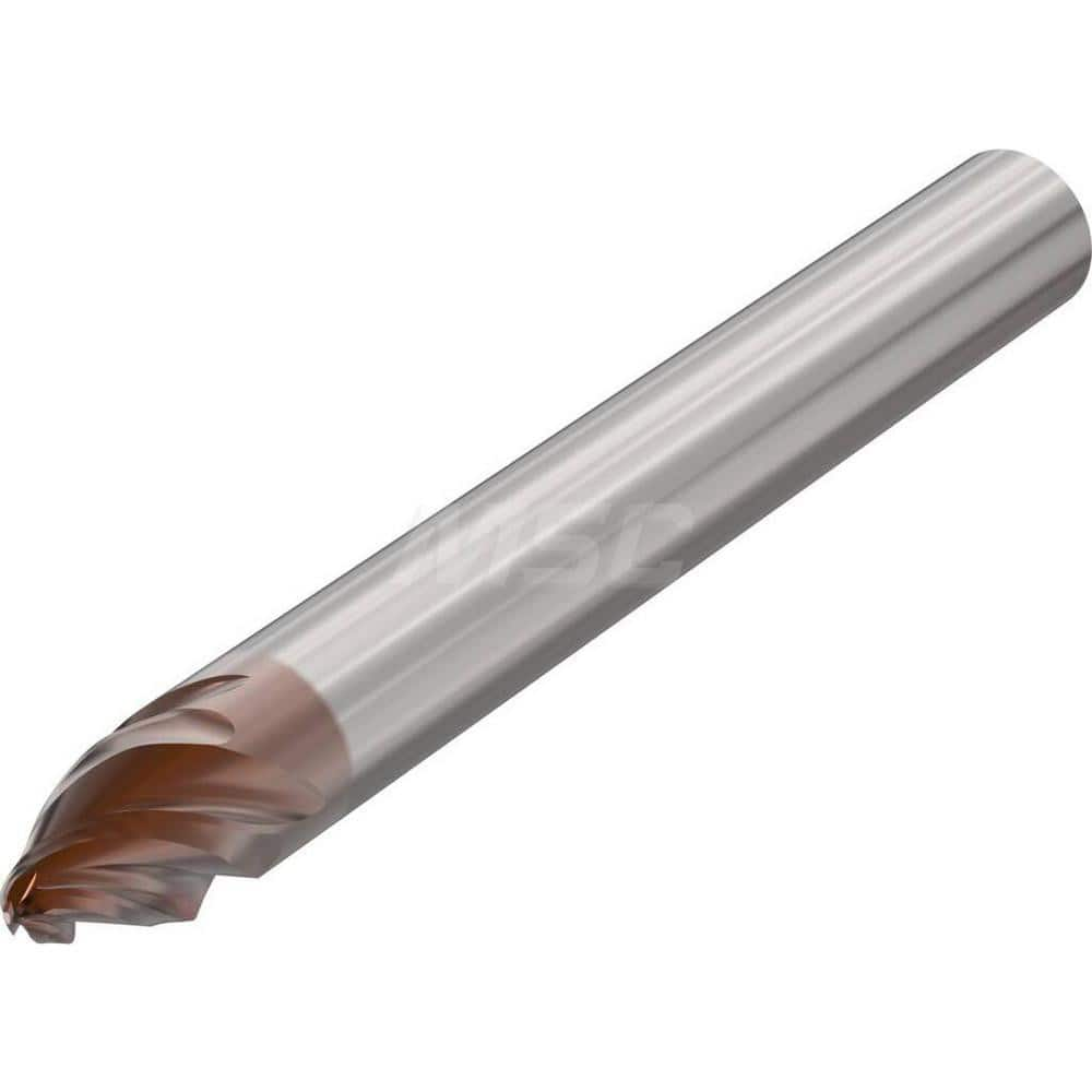 Tapered End Mill: 20 ° per Side, 0.087″ Small Dia, 0.4213″ LOC, 4 Flutes, Solid Carbide, Tapered End HXT Finish, Series JH724