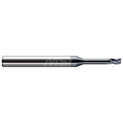 Corner Radius End Mill: 0.093″ Dia, 0.139″ LOC, 0.01″ Radius, 3 Flutes, Solid Carbide 2-1/2″ OAL, 1″ Shank Dia, Helix, AlTiN Coated, Corner Radius End, Centercutting