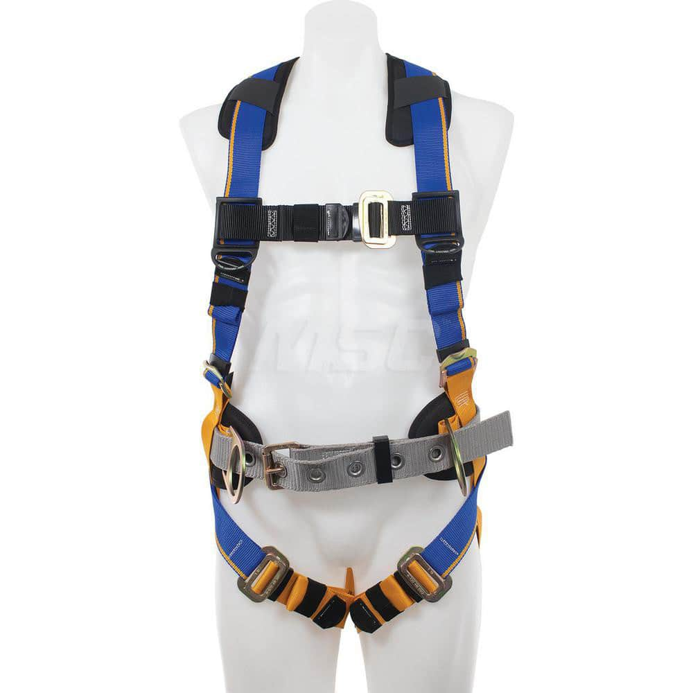 Fall Protection Harnesses: 400 Lb, Back and Side D-Rings Style, Size Medium & Large, For Construction, Back & Hips