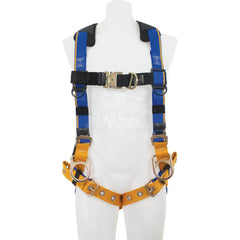 Fall Protection Harnesses: 400 Lb, Front, Back and Side D-Rings Style, Size X-Large, For Climbing & Positioning, Front Back & Hips