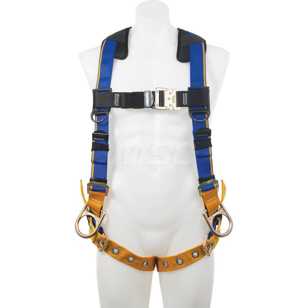 Fall Protection Harnesses: 400 Lb, Back and Side D-Rings Style, Size Medium & Large, For Positioning, Back & Hips