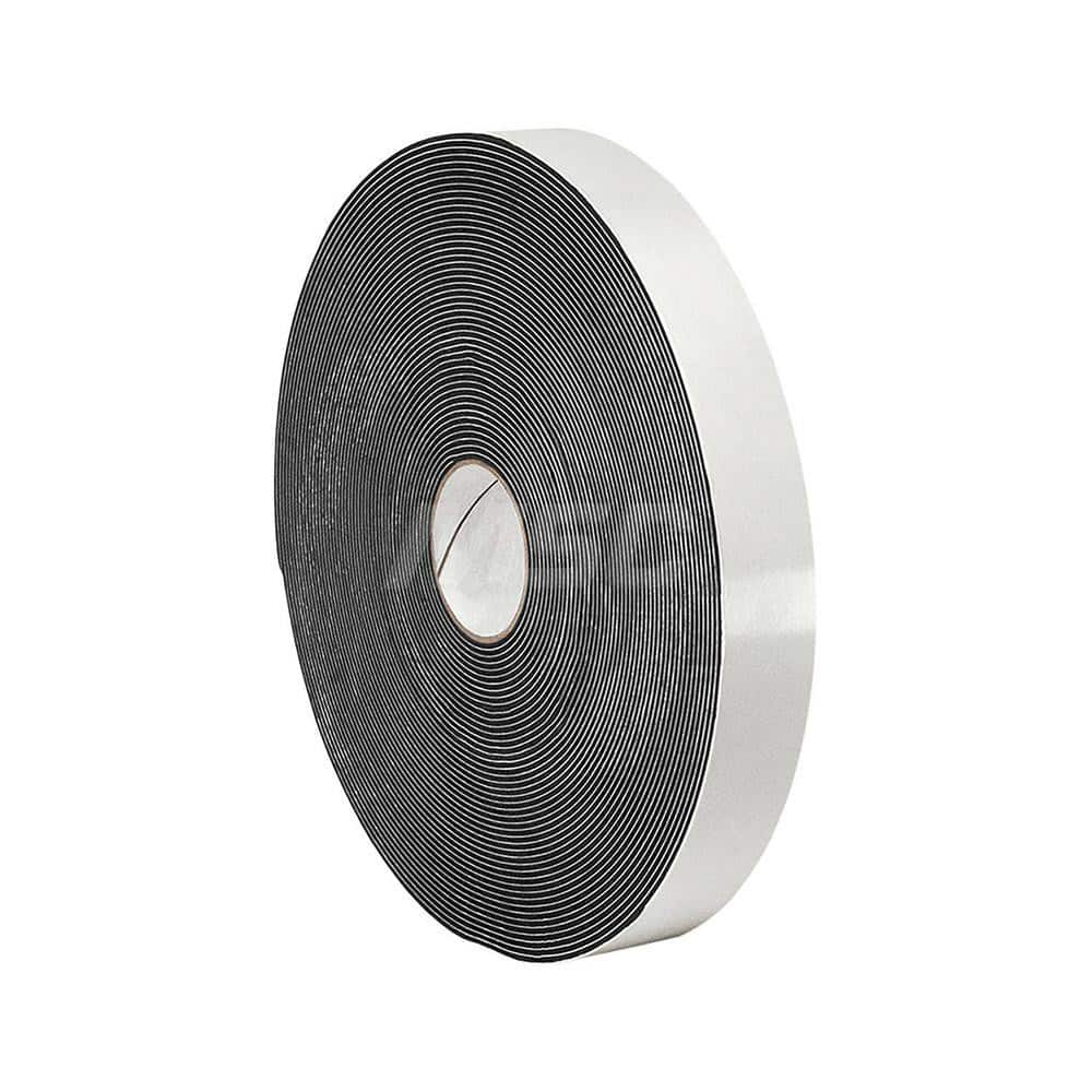 Black Double-Sided Polyethylene Foam Tape: 1/2″ Wide, 5 yd Long, 62 mil Thick, Rubber Adhesive