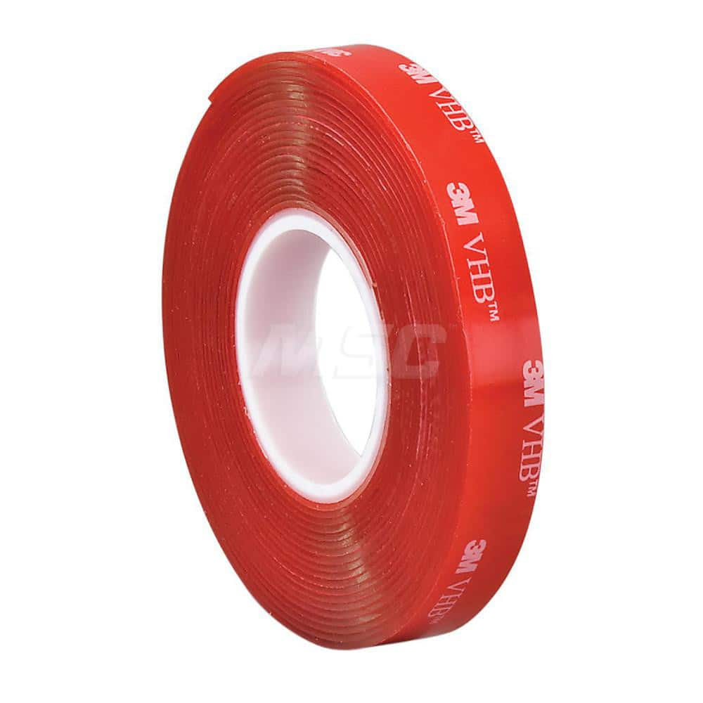 Clear Double-Sided Acrylic Tape: 3/4″ Wide, 5 yd Long, 40 mil Thick, Acrylic Adhesive