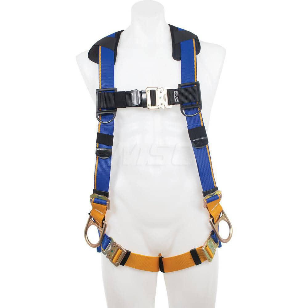 Fall Protection Harnesses: 400 Lb, Back and Side D-Rings Style, Size 2X-Large, For Positioning, Back & Hips