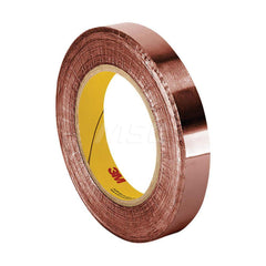 Duct Tape: 2″ Wide, 2.6 mil Thick, Copper Foil Acrylic Adhesive, 25 lb/in Tensile Strength