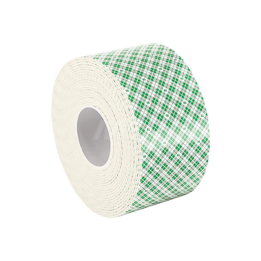 White Double-Sided Urethane Foam Tape: 3/4″ Wide, 5 yd Long, 125 mil Thick, Acrylic Adhesive