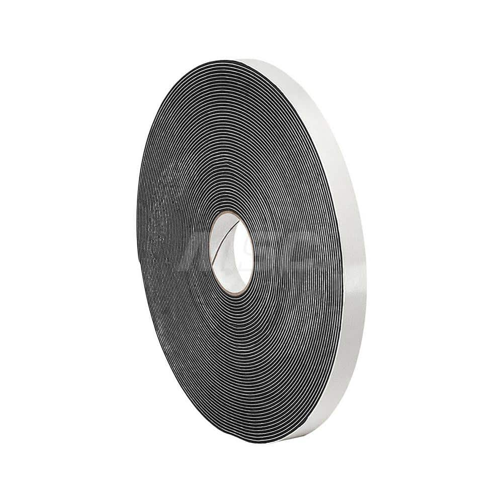 Black Double-Sided PVC & Foam Tape: 1″ Wide, 5 yd Long, 31.25 mil Thick, Acrylic Adhesive