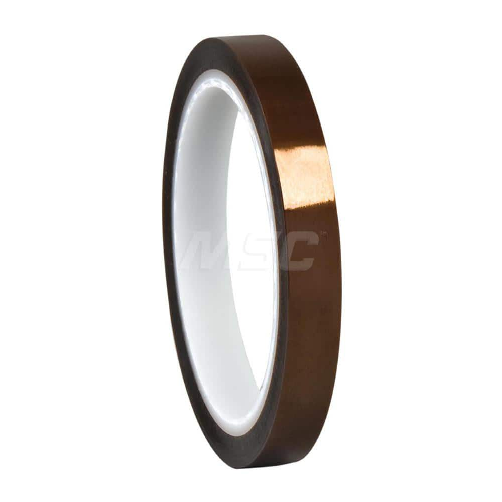 Polyimide Film Tape: 1/2″ Wide, 36 yd Long, 3 mil Thick 30 Lb/In Tensile Strength, Acrylic Adhesive, 356 ° F