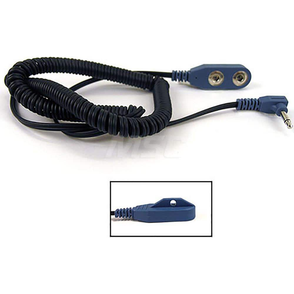 Grounding Cords; Anti-Static Equipment Compatibility: Grounding Cord; Grounding Wrist Strap; Cord Type: Coiled Cord; Number of Conductors: 2; Resistor: Yes; Cord Length: 10; Number Of Conductors: 2