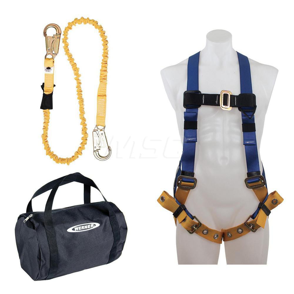 Fall Protection Kits; Kit Type: Aerial Kit; Application: Aerial; Color: Black; Harness Size: Universal; Lanyard Length (Feet): 11 ft; Lanyard Length: 11 ft