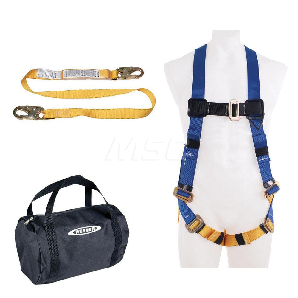 Fall Protection Kits; Kit Type: Aerial Kit; Application: Aerial; Color: Black; Harness Size: Medium/Large; Lanyard Length (Feet): 6 ft; Lanyard Length: 6 ft