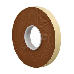 Silicone Sponge Rubber R10470M Foam: 0.125″ Thick, 2″ Wide, Orange & Tan Adhesive Backing