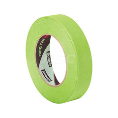 High Temperature Masking Tape: 1/4″ Wide, 60 yd Long, 6.7 mil Thick, Green Crepe Paper, Natural Synthetic Rubber Adhesive, 25 lb/in Tensile Strength