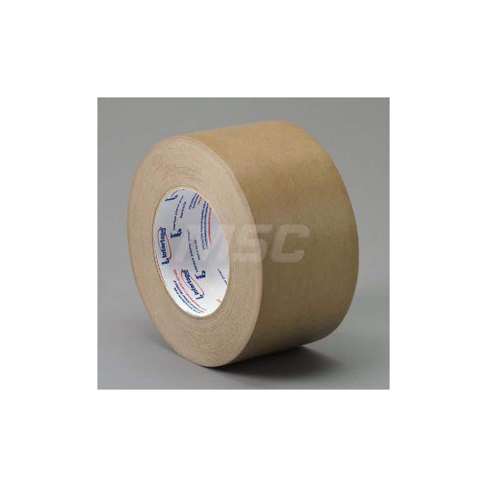 Packaging Tape: 4″ Wide, 60 yd Long, 7.2 mil Thick, Brown Kraft Paper, Natural Synthetic Rubber Adhesive, 40 lb/in Tensile Strength