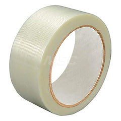 Packing Tape: White, Synthetic Rubber Adhesive Polypropylene Film, 4.3 mil Thick, 100 lb/in Tensile Strength