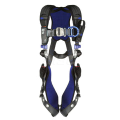 Fall Protection Harnesses: 420 Lb, Vest Style, Size X-Large, For Climbing, Back & Front Tongue Leg Strap, Quick-Connect Chest Strap