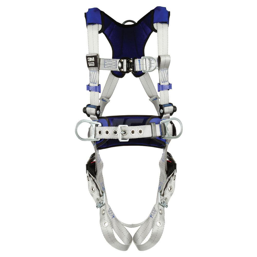 Fall Protection Harnesses: 420 Lb, Construction Style, Size 2X-Large, For Climbing & Positioning, Back Front & Hips Tongue Leg Strap, Quick-Connect Chest Strap