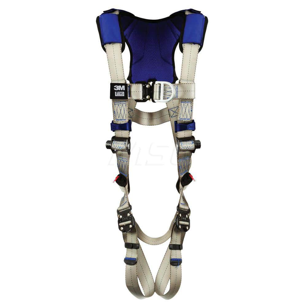 Fall Protection Harnesses: 420 Lb, Vest Style, Size X-Large, For Climbing, Back & Front Quick-Connect Leg Strap, Quick-Connect Chest Strap