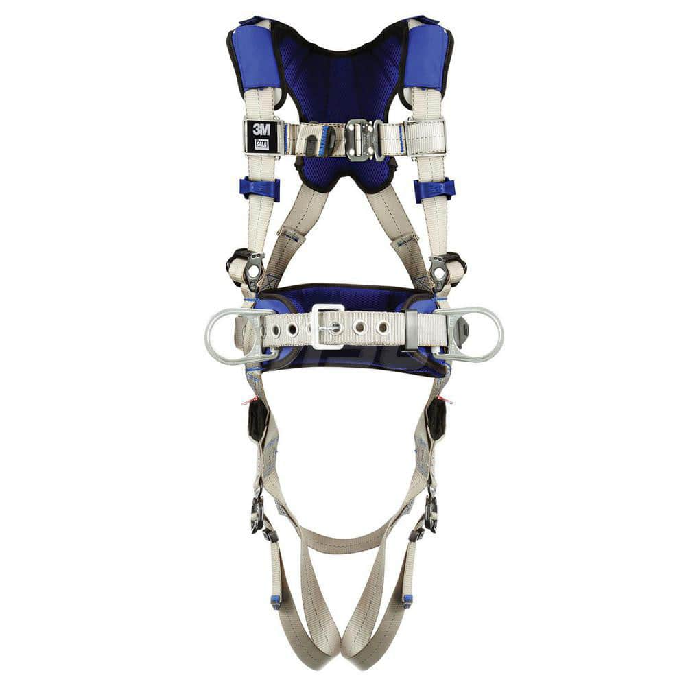 Fall Protection Harnesses: 420 Lb, Construction Style, Size Large, For Positioning, Back & Hips Quick-Connect Leg Strap, Quick-Connect Chest Strap